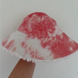 Aerie Tie-Dye Bucket Hat - Pink and White